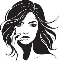 mujer belleza cara silueta ilustración vector