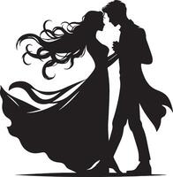 Romantic Couple Silhouette Illustration vector