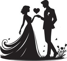 Romantic Couple Silhouette Illustration vector