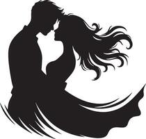 Romantic Couple Silhouette Illustration vector