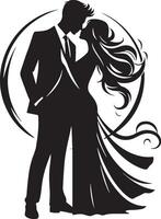 Romantic Couple Silhouette Illustration vector