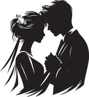 Romantic Couple Silhouette Illustration vector