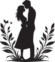 Romantic Couple Silhouette Illustration vector