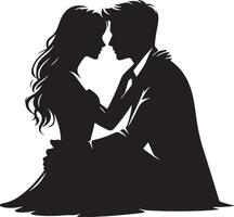 Romantic Couple Silhouette Illustration vector