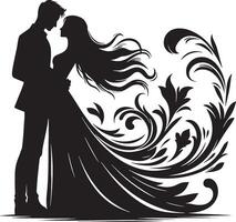 Romantic Couple Silhouette Illustration vector