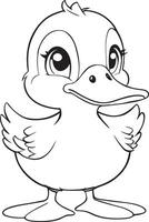 A cute duck with a pink beak and a pink nose vector