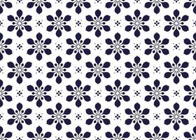 Symbol dark blue flowers on white background, ethnic fabric seamless pattern design for cloth, carpet, batik, wallpaper, wrapping etc. vector