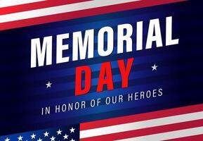 Memorial Day background. Web icon. Postcard template vector