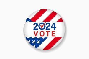 Vote 2024, round emblem, badge design, sticker concept vector