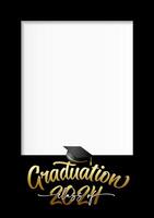 Class of 2024, Graduation photo frame, certificate template vector