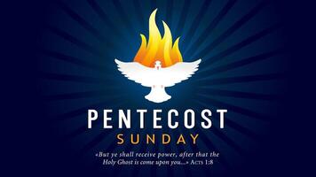 Pentecost Sunday christian billboard template vector