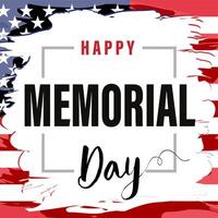 Memorial Day background, grunge style backdrop vector