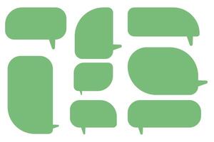 Set speech bubbles on white background. chat box or chat square and doodle message or communication icon Cloud speaking for comics and minimal message dialog vector