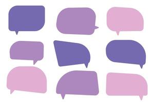 Set speech bubbles on white background. chat box or chat square and doodle message or communication icon Cloud speaking for comics and minimal message dialog vector