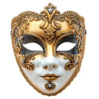 Golden opera mask on isolated transparent background png