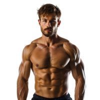 Handsome muscular guy on isolated transparent background png