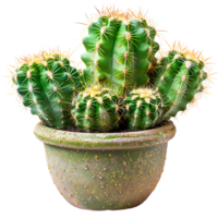 Cactus on pot on isolated transparent background png