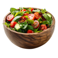 salade dans en bois bol sur isolé transparent Contexte png