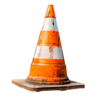 Traffic cone on isolated transparent background png