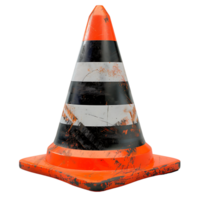 Traffic cone on isolated transparent background png