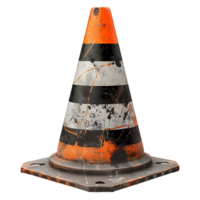 Traffic cone on isolated transparent background png