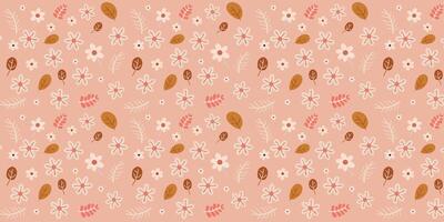 Abstract background with leaves and flowers vector