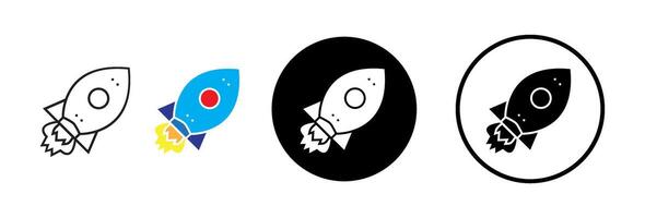 Rocket icon. spaceship launch. startup icon set vector