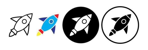 Rocket icon. spaceship launch. startup icon set vector