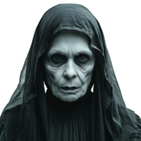 Evil scary nun on isolated transparent background png