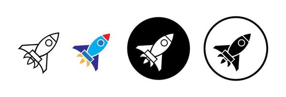 Rocket icon. spaceship launch. startup icon set vector