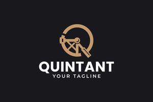 letter q with quintant logo design for tax financial management company business vector