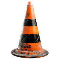 Traffic cone on isolated transparent background png