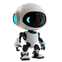 Cute ai robot chatbot on isolated transparent background png