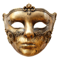 Golden opera mask on isolated transparent background png