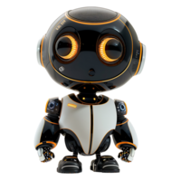 Cute ai robot chatbot on isolated transparent background png