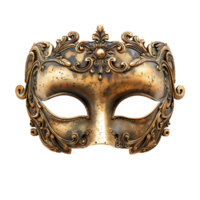 Golden opera mask on isolated transparent background png