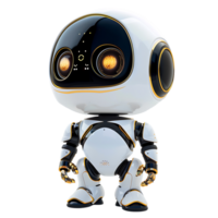 Cute ai robot chatbot on isolated transparent background png