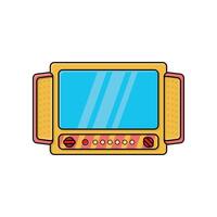 Retro game cartoon style illustration of retro videogame console icon for web design and technology industry theme vector