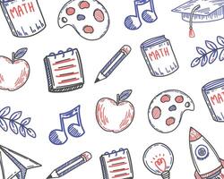 Set of hand drawn style art and school supplies drawings vector