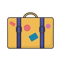 Retro travel suitcase icon over white background colorful illustration for travel and tourism design element. vector