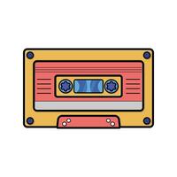 cassette tape isolated icon. Retro style design element in technology theme and concept vector