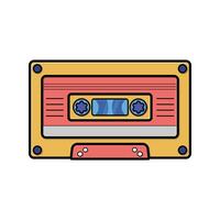 cassette tape isolated icon. Retro style design element in technology theme and concept vector