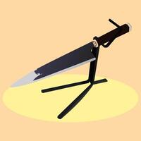 Knife on a stand. vector