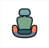 frente ver coche asiento icono diseño vector