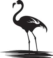 Flamingo Silhouette Illustration White Background vector