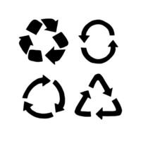 set of doodle sketch recycle symbol vector