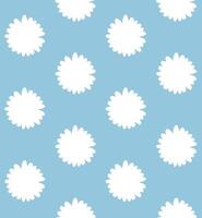 Seamless pattern of white daisy silhouette vector