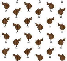 Seamless pattern of sketch horse saddle vector