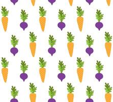 seamless pattern of colored carrot and beet vector