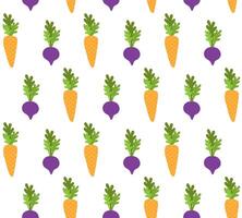 seamless pattern of colored carrot and beet vector